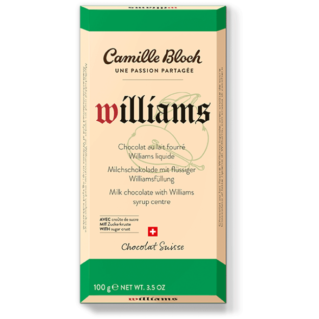 Williams avec croûte de sucre, chocolat Camille Bloch