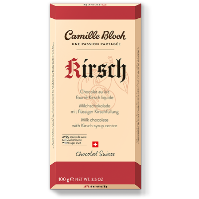 Kirsch avec croûte de sucre, chocolat Camille Bloch