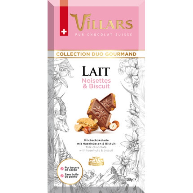 Chocolat au lait Villars Noisettes-Biscuit